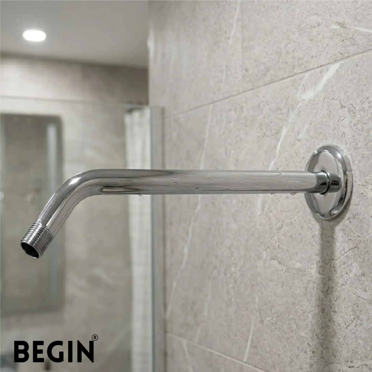 Round Shower 9inch Rod 45 Degree AD0170 | Begin