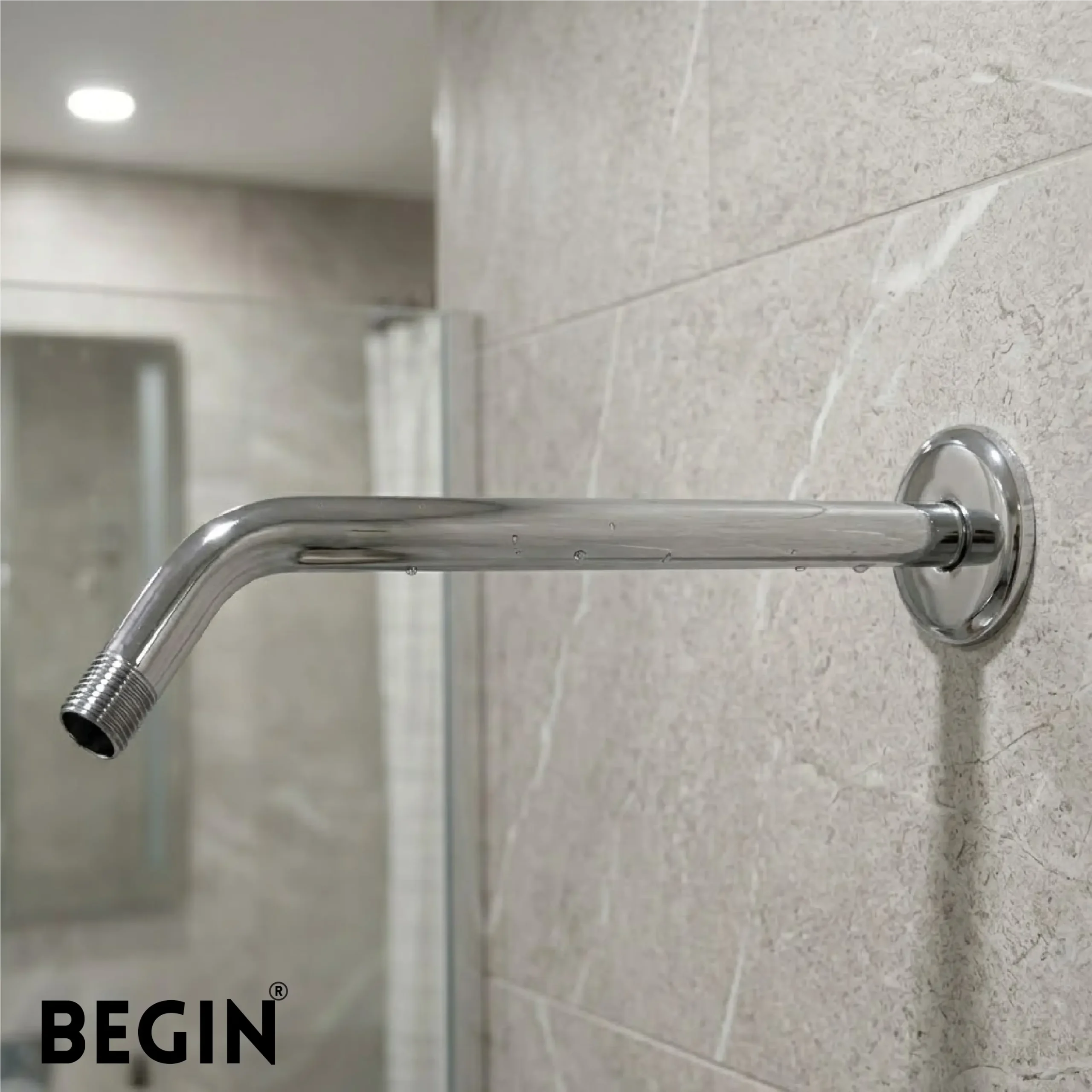Round Shower 9inch Rod 45 Degree AD0170 | Begin
