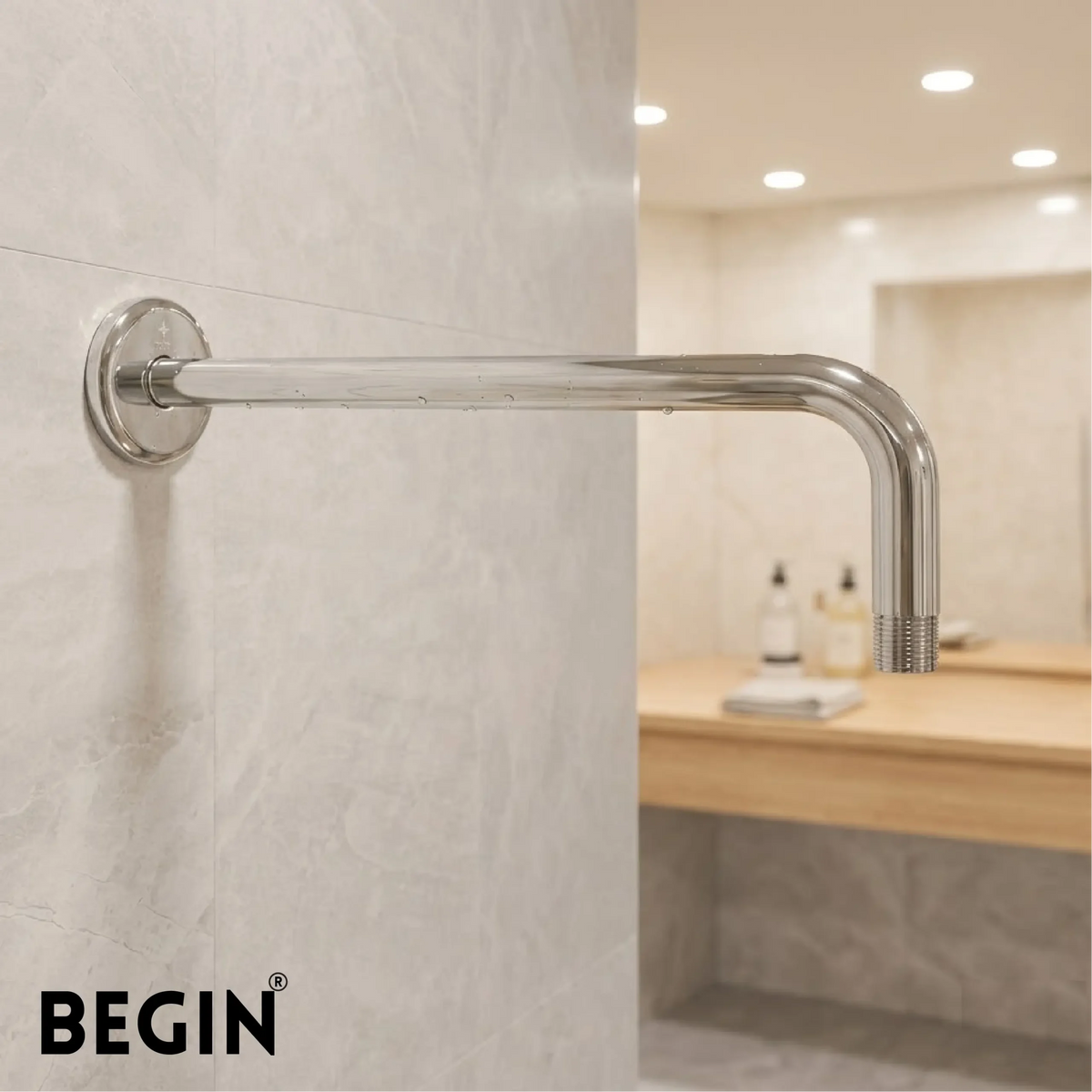 L Bend Shower Arm 12 Inch Wall Mount AD0151 – Begin Faucets