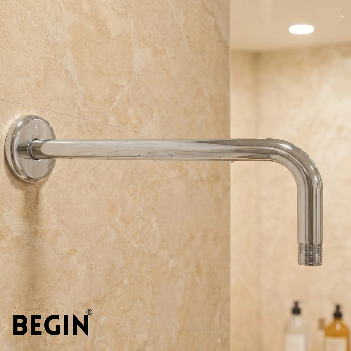 L Bend Shower Arm 18 Inch Wall Mount AD0153 – Begin Faucets