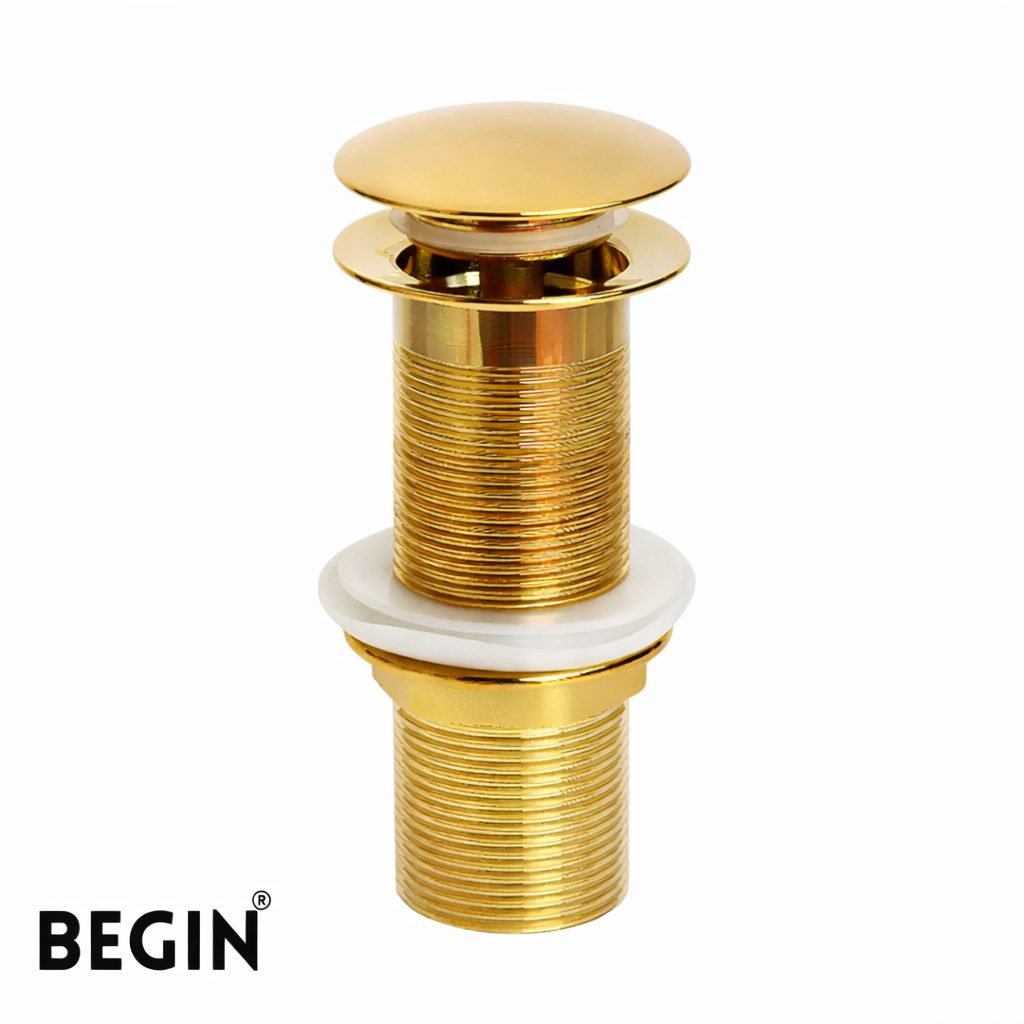 Pop Up Waste Coupling 5 Inch Glossy Gold AA0071GG – Basin Drain | Begin Faucets