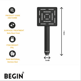 Square Hand Shower Matte Black AB2102MB | Begin Faucets