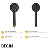 Matte Black Round Handheld Shower  AB2103MB – MAZE | Begin Faucets
