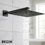 Matte Black Rain Shower Head 12x12 AB3114MB – Overhead Shower | Begin