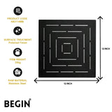 Matte Black Rain Shower Head 12x12 AB3114MB – Overhead Shower | Begin