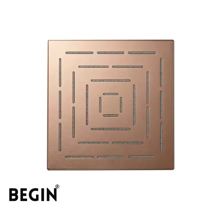 Rose Gold Rain Shower Head 12x12 AB3114RG – Overhead Shower | Begin Faucets