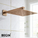 Rose Gold Rain Shower Head 12x12 AB3114RG – Overhead Shower | Begin Faucets