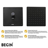 Matte Black Overhead Shower 10x10 AB3153MB – Begin Faucets