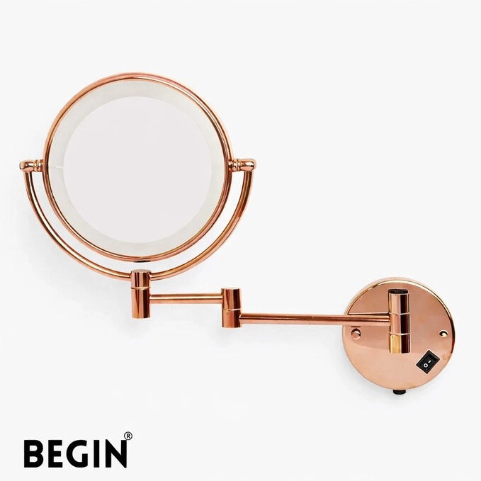 LED Rose Gold Magnifying Mirror AC0080RG | BEGIN