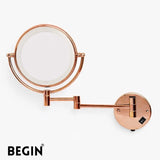 LED Rose Gold Magnifying Mirror AC0080RG | BEGIN