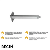 Square Ceiling 6inch Shower Arm AD0186 – Ceiling Shower Arm | Begin