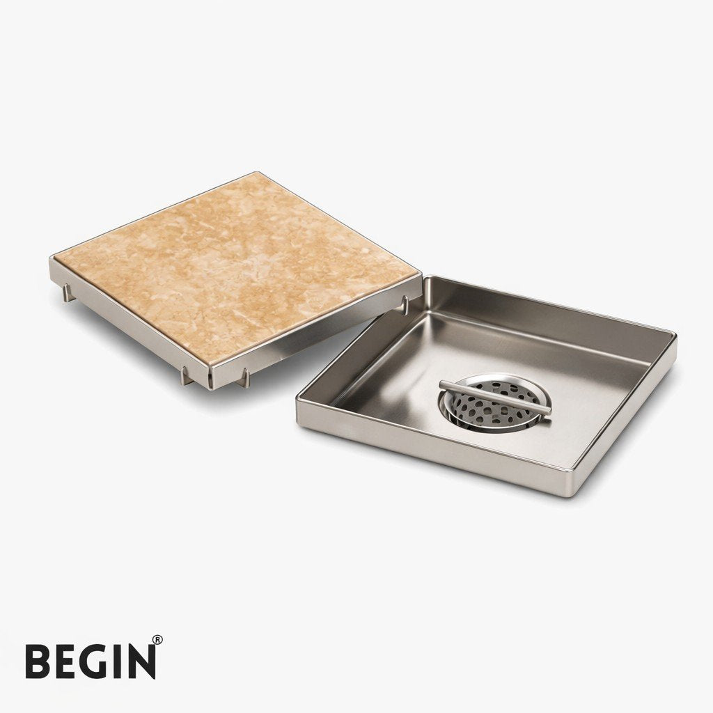Tile Insert Shower Drain 6x6 AD0351 – Concealed Floor Drain | Begin Faucets