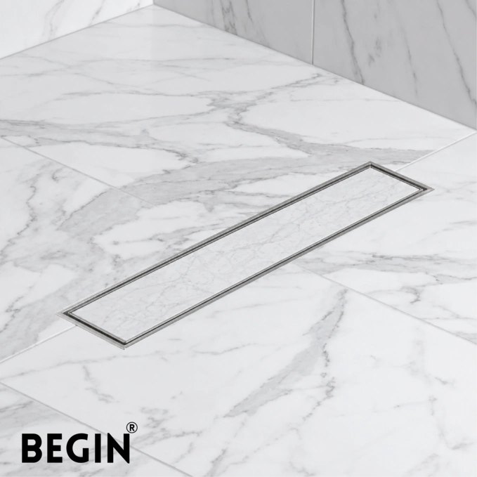 Tile Insert Drain 4X18 inch with Flip Bowl AD0503 | Begin Faucets