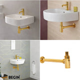 Glossy Gold Bottle Trap 300mm AA0041GG | Luxury Basin Trap