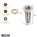 Brass Waste Coupling 32mm 3inch AA0050 | Begin Faucets