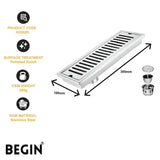 Line Drain with Flip Bowl 100x300 mm AD0620 | Begin