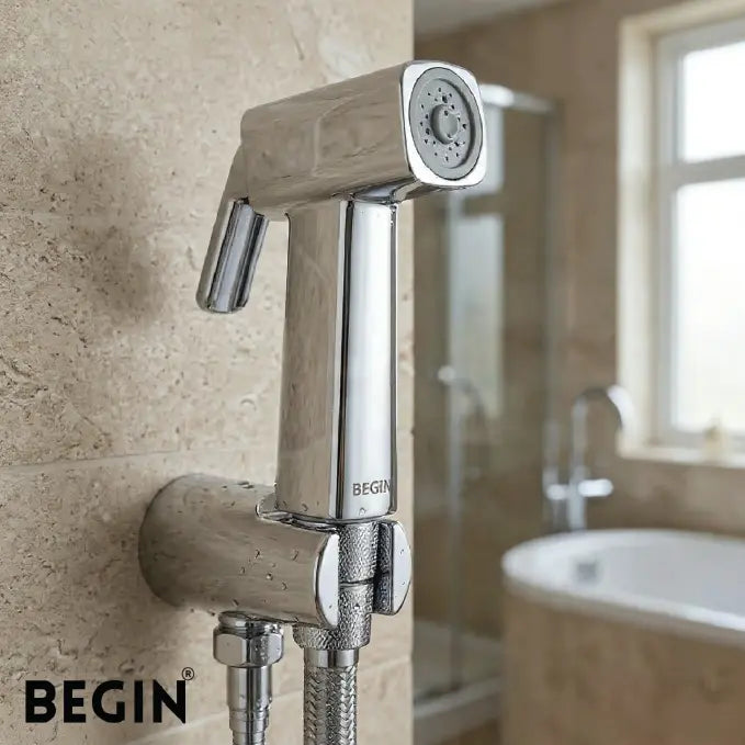 Health Faucet Set Square Shape | ABS Plastic Ss304 | Chrome Finish