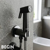 Matte Black Health Faucet with ABS Wall Mounted Toilet Jet Spray