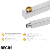 Square Shower Arm 12 Inch Wall Mount AD0161 – Begin Faucets