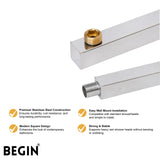 Square Shower Arm 15 Inch Wall Mount AD0162 – Begin