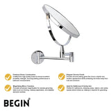 Brass Magnifying Mirror AC0075 – Premium Bathroom Mirror | Begin Faucets