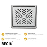 Bathroom Drain Cover 5×5 | Stainless Steel 304