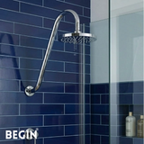 S Bend 18inch Round Shower Rod AD0196 | Begin