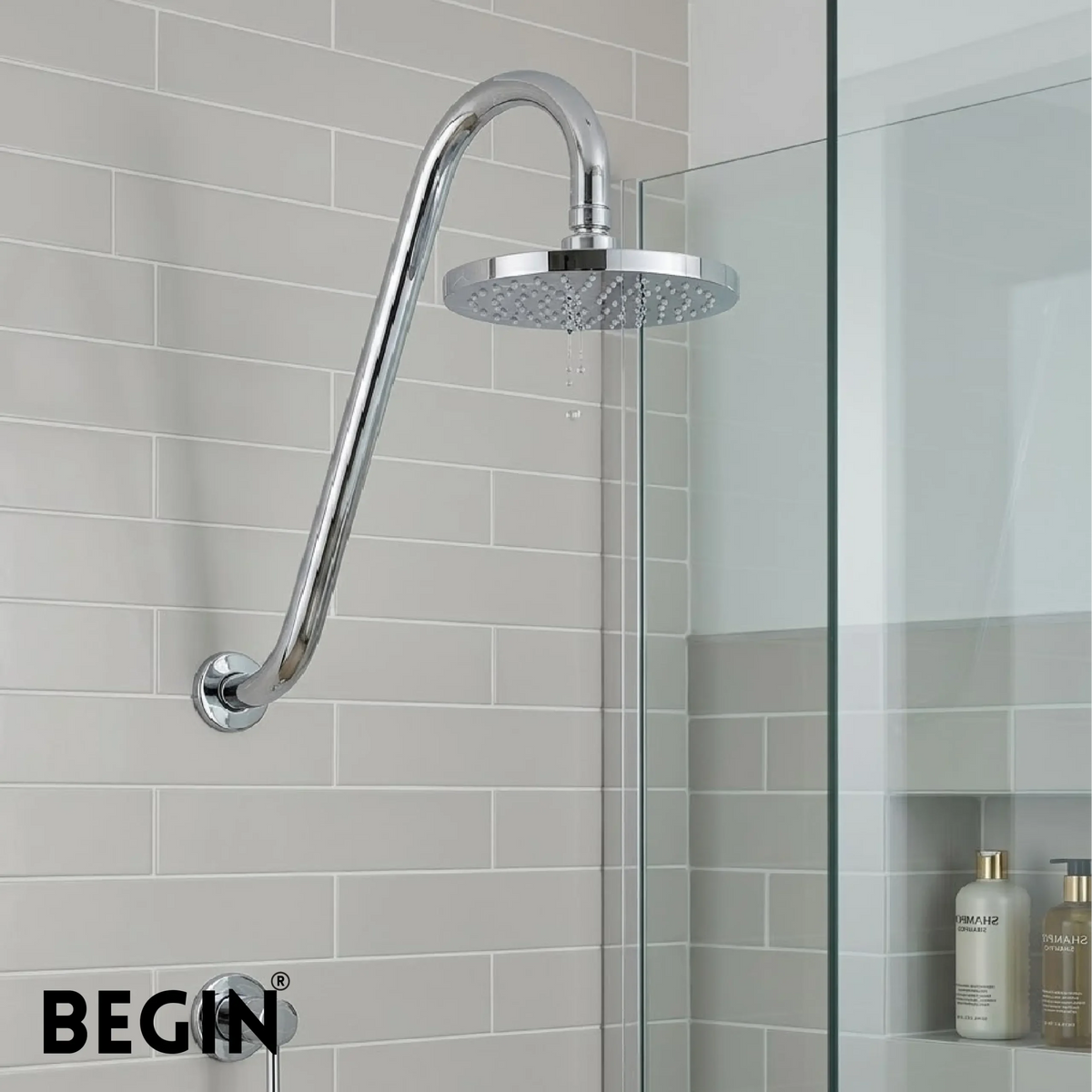 S Bend Round Shower Rod AD0197 | Begin Faucets
