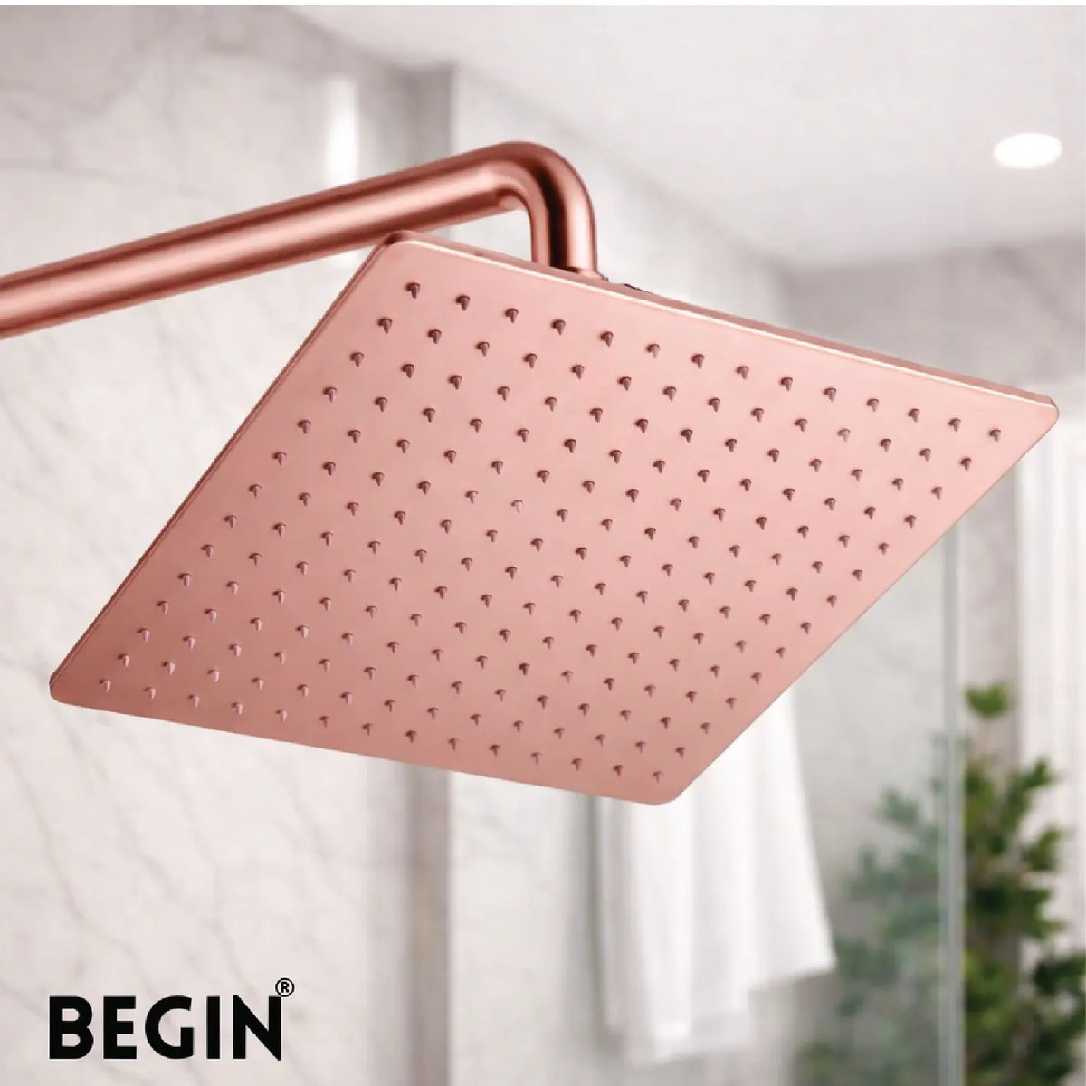 Rose Gold Overhead Shower 8x8 AB3152RG – Begin Faucets