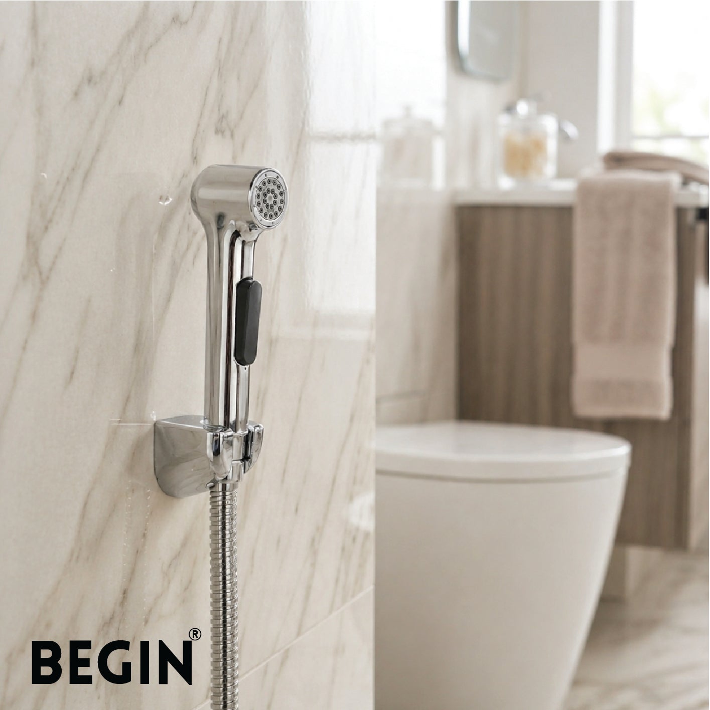 Aura Health Faucet Set Round Shape with Premium Chrome Bathroom Jet Spray