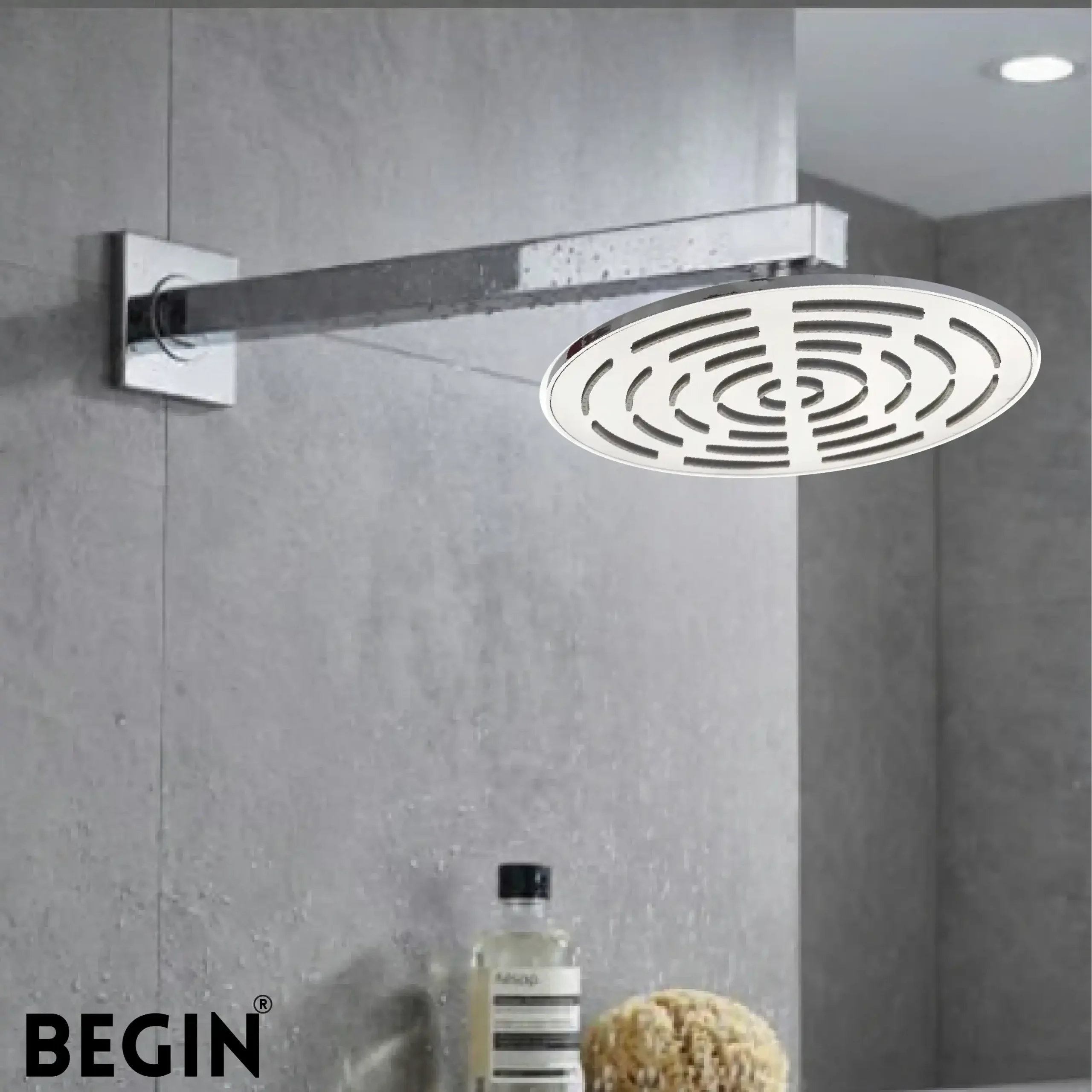 Maze Round High Pressure Overhead Shower Head AB3124 | BEGIN Faucets