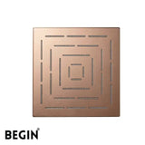 Rose Gold Rain Shower Head 8x8 AB3112RG – Overhead Shower | Begin Faucets