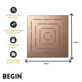 Rose Gold Rain Shower Head 8x8 AB3112RG – Overhead Shower | Begin Faucets