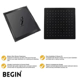 Matte Black Overhead Shower 12x12 AB3154MB – Begin Faucets