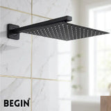 Matte Black Overhead Shower 12x12 AB3154MB – Begin Faucets