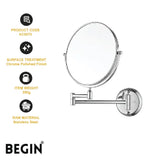 Stainless Steel Magnifying Mirror AC0070 Premium Bathroom Mirror | Begin Faucets