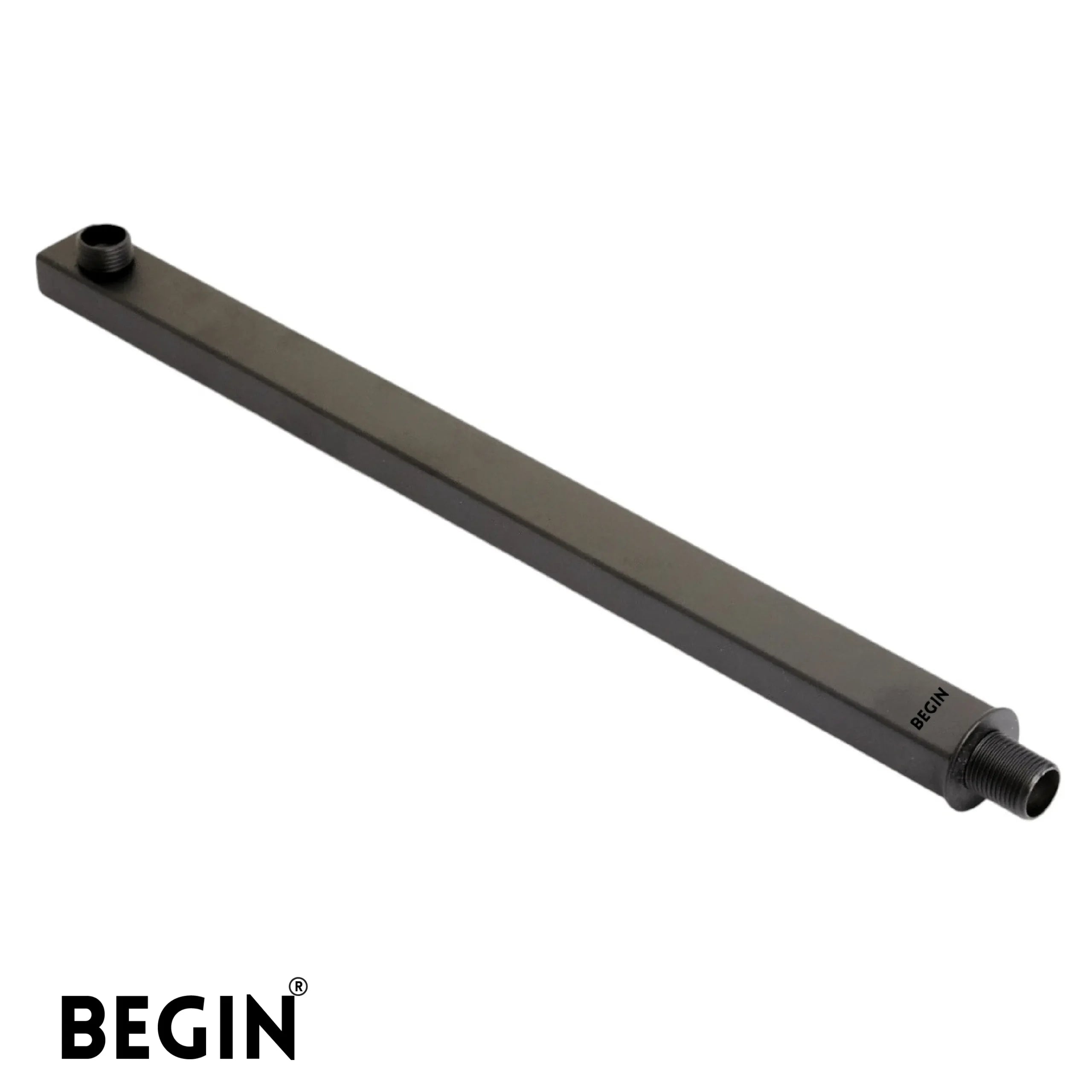 Square Shower Arm 18inch Matte Black Wall Mount AD0166MB – Begin
