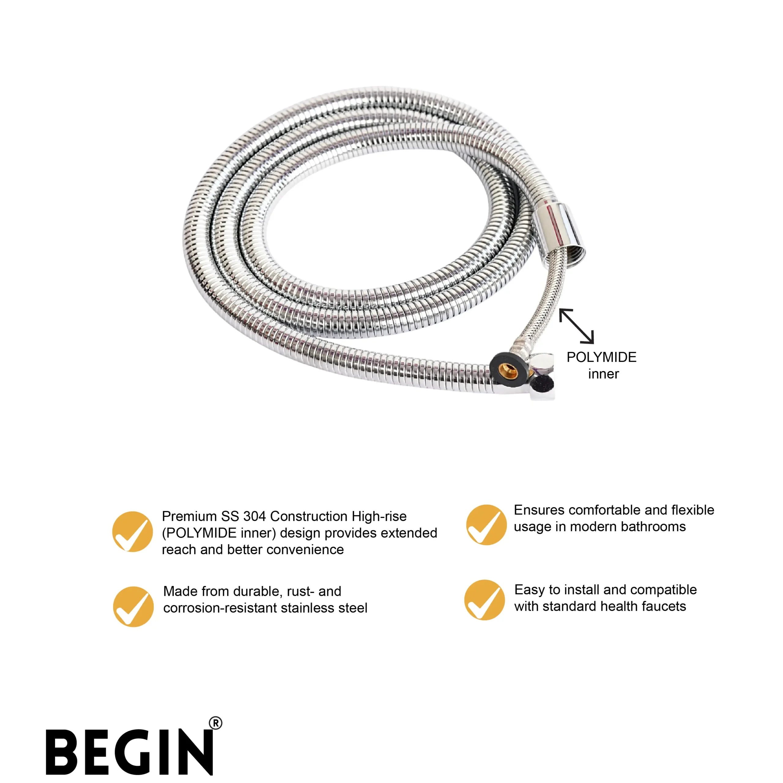 SS Tube 1 Meter Hi-Rise AB0003 | Begin Faucets
