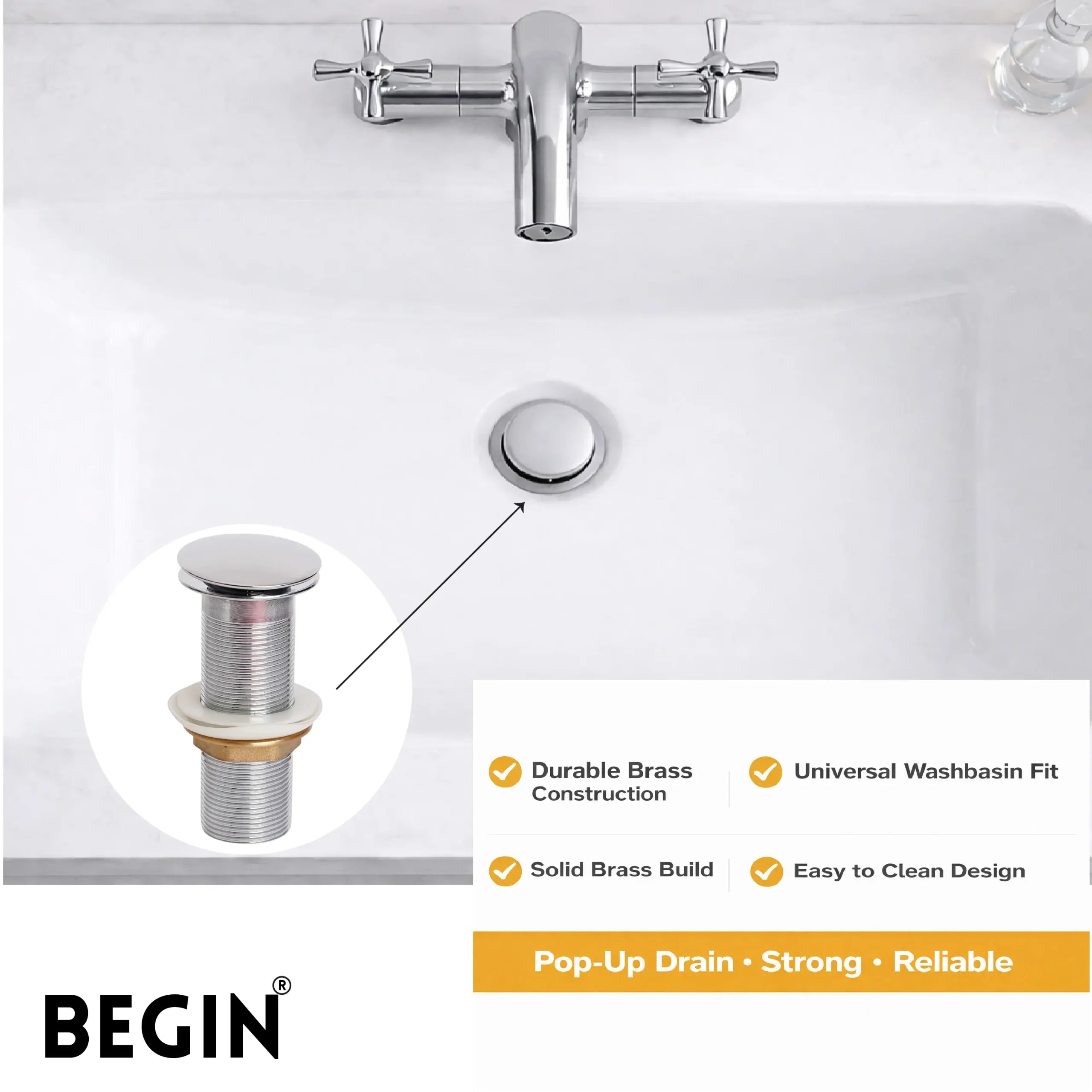 Pop Up Waste Coupling 5 Inch AA0071 | Begin Faucets