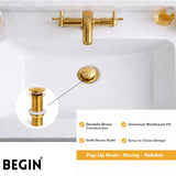 Pop Up Waste Coupling 5 Inch Glossy Gold AA0071GG – Basin Drain | Begin Faucets
