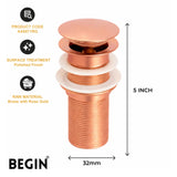 Pop Up Waste Coupling 5 Inch Rose Gold AA0071RG | Begin Faucets