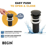 Pop-Up Brass Waste Coupling 5 Inch | Matte Black