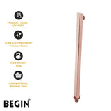 Square Shower Arm Rose Gold Wall Mount AD0166RG | Begin Faucets