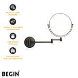 Matte Black Magnifying Mirror AC0075MB –  Bathroom Mirror | Begin Faucets