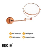 Rose Gold Brass Magnifying Mirror AC0075RG – Vanity Mirror | Begin Faucets