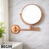 Rose Gold Brass Magnifying Mirror AC0075RG – Vanity Mirror | Begin Faucets