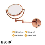 LED Rose Gold Magnifying Mirror AC0080RG | BEGIN