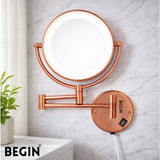 LED Rose Gold Magnifying Mirror AC0080RG | BEGIN