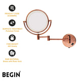 LED Rose Gold Magnifying Mirror AC0080RG | BEGIN